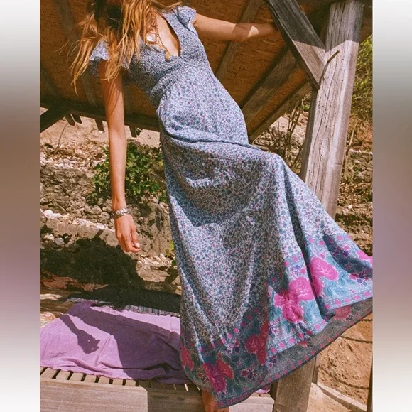 Spell Love Jetty Shirred Jumpsuit in Blue Nirvana - Picture 4 of 10